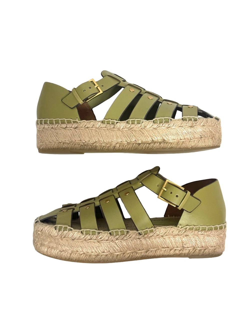 Tory Burch | Fisherman Studded Platform Espadrille in Pistachio Green 7.5